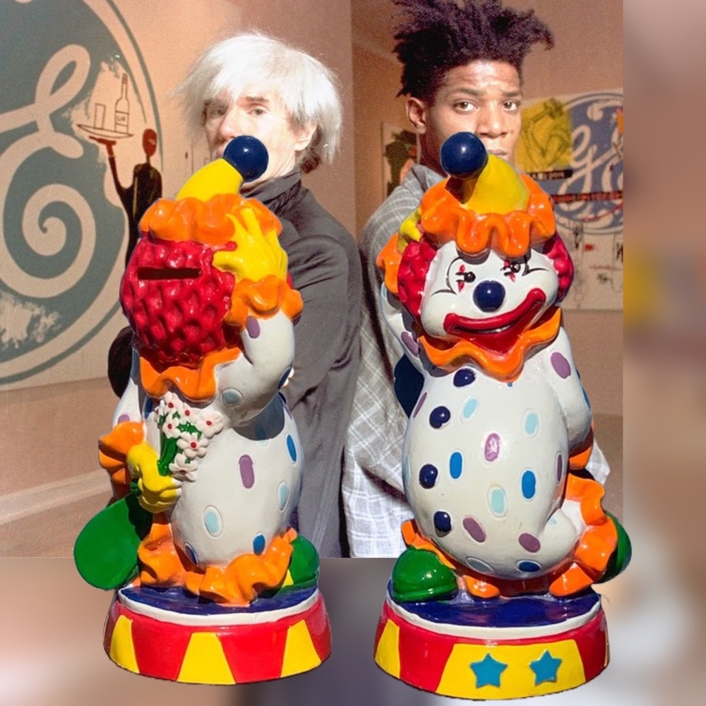 Vintage Clown Piggy Bank Collectible Colorful Display Decor Strange GRUNGE - Picture 1 of 11